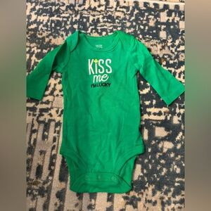 Kiss Me I'm Lucky Green Baby One-Piece Bodysuit